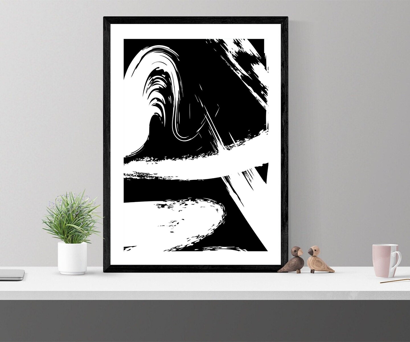 Abstract Artwork Back White S Classic Framed Canvas Prints Framed art