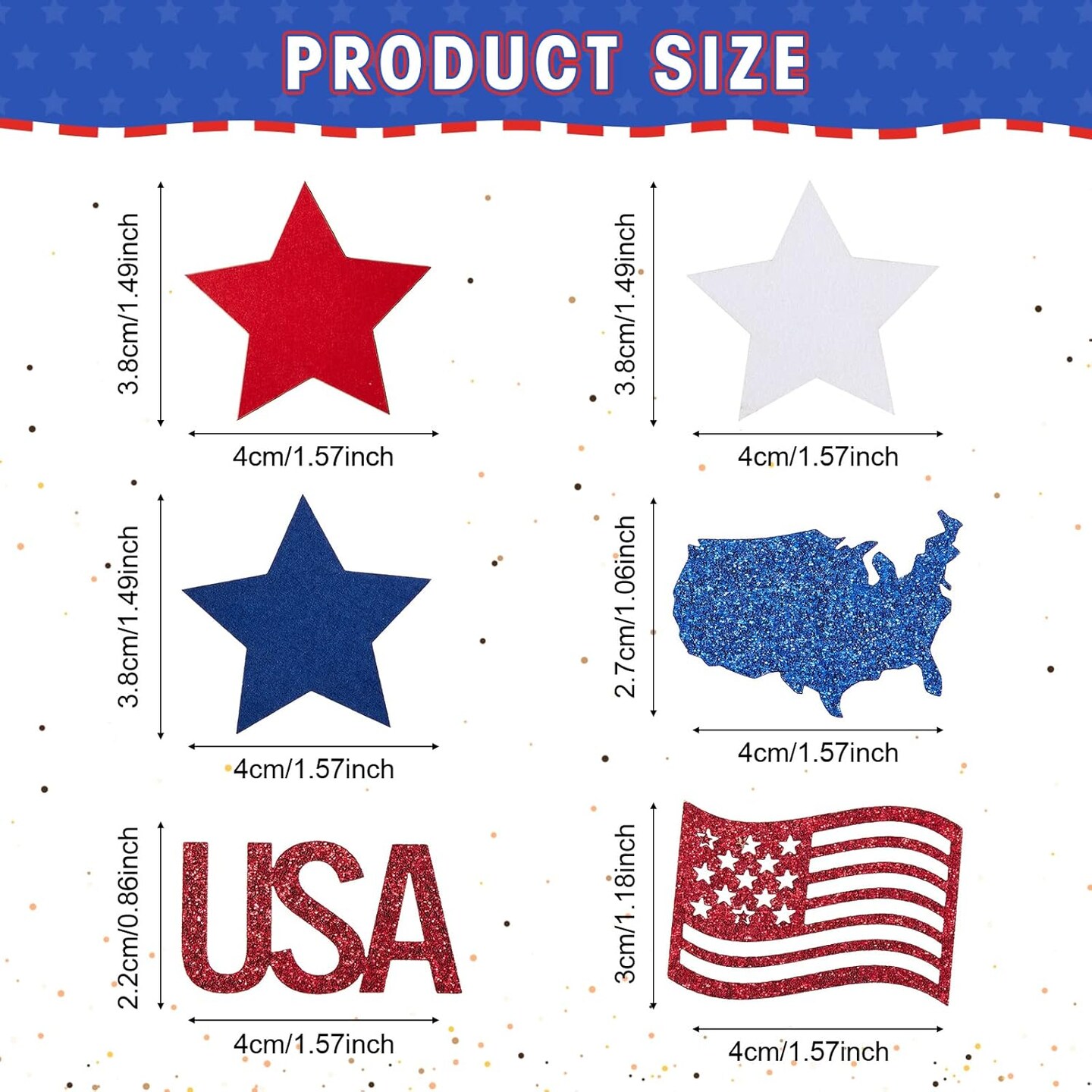 300-Piece Patriotic Table Confetti – Red, White, and Blue Star Sequins for Memorial Day, 4th of July, Independence Day, and 250th Anniversary Party Decorations, Perfect for Adding Glittery Festive Sprinkles to Tables
