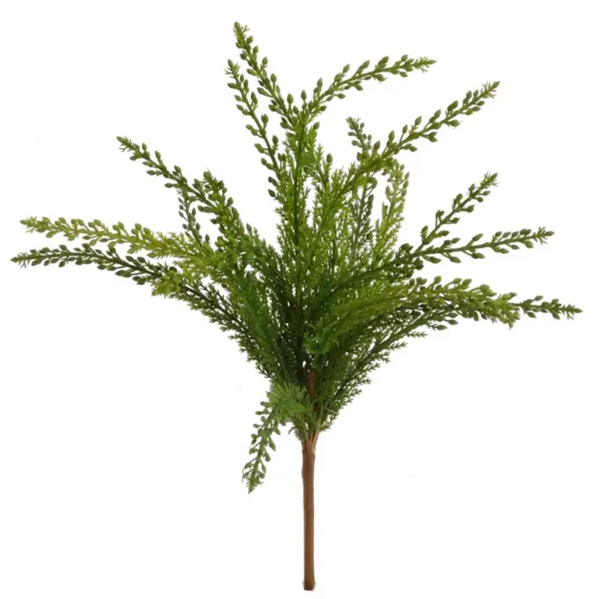 17" Cedar Bush 18 Fronds Green Faux 4pcs