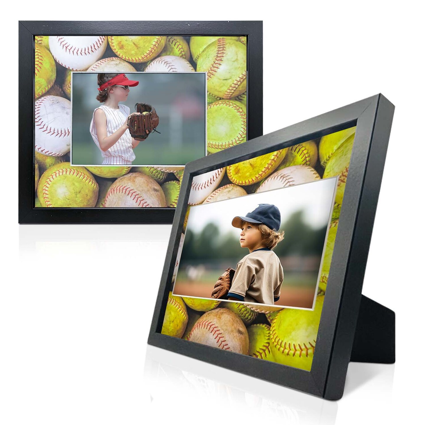 iFrame Commemorative Sports Athletics Frames I Fits 5x7 Photograph, Real Wood Black Finish, Desktop, Table Or Wall Mount I Shatterproof Plexiglass I Made in the USA