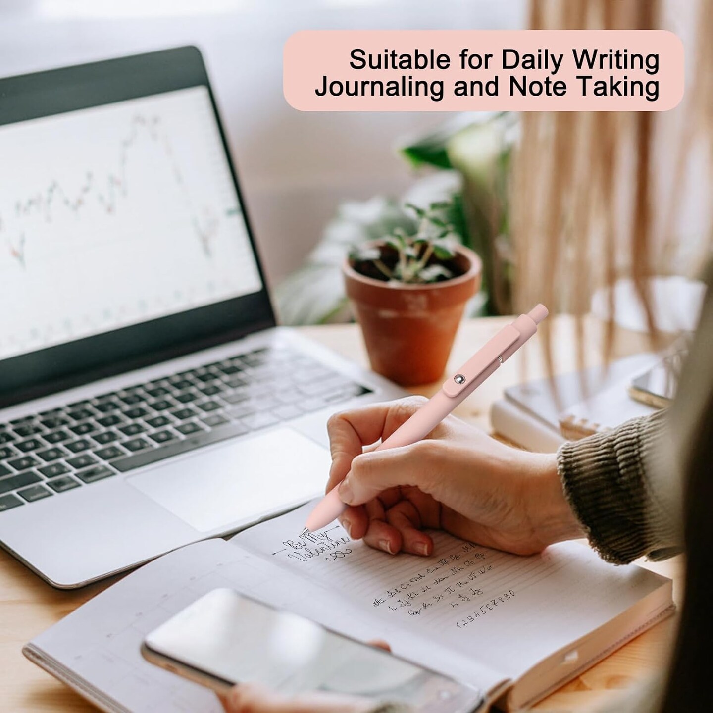 Gel Pens - 6Pcs 0.5mm Fine Point Smooth Writing, Black Gel Ink Pens for Journaling Note Taking, Cute Aesthetic Office School Supplies Gifts for Women(6pcs Morandi)