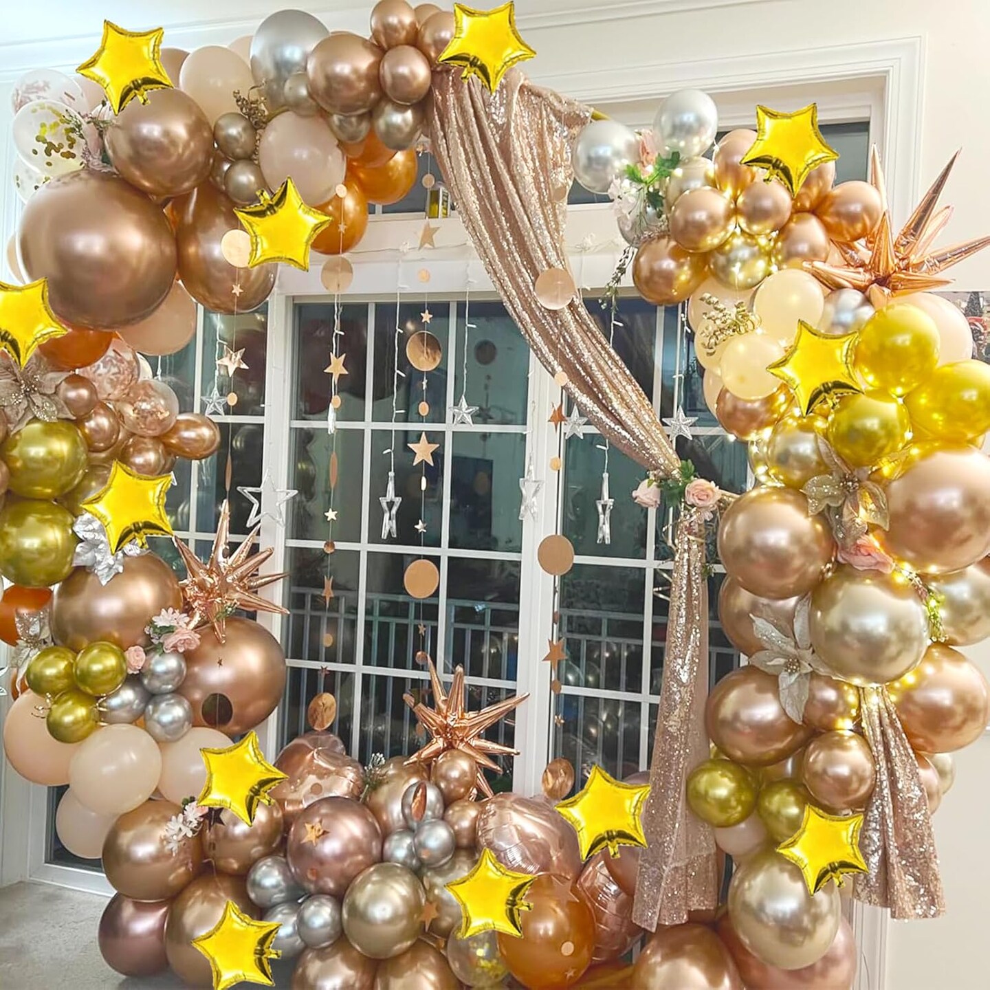 Gold Star Balloons,50 Pieces PSKJATIN 5&#x22; Star Balloons,Small Gold Foil Star Balloon Mylar Balloons for Party Decorations