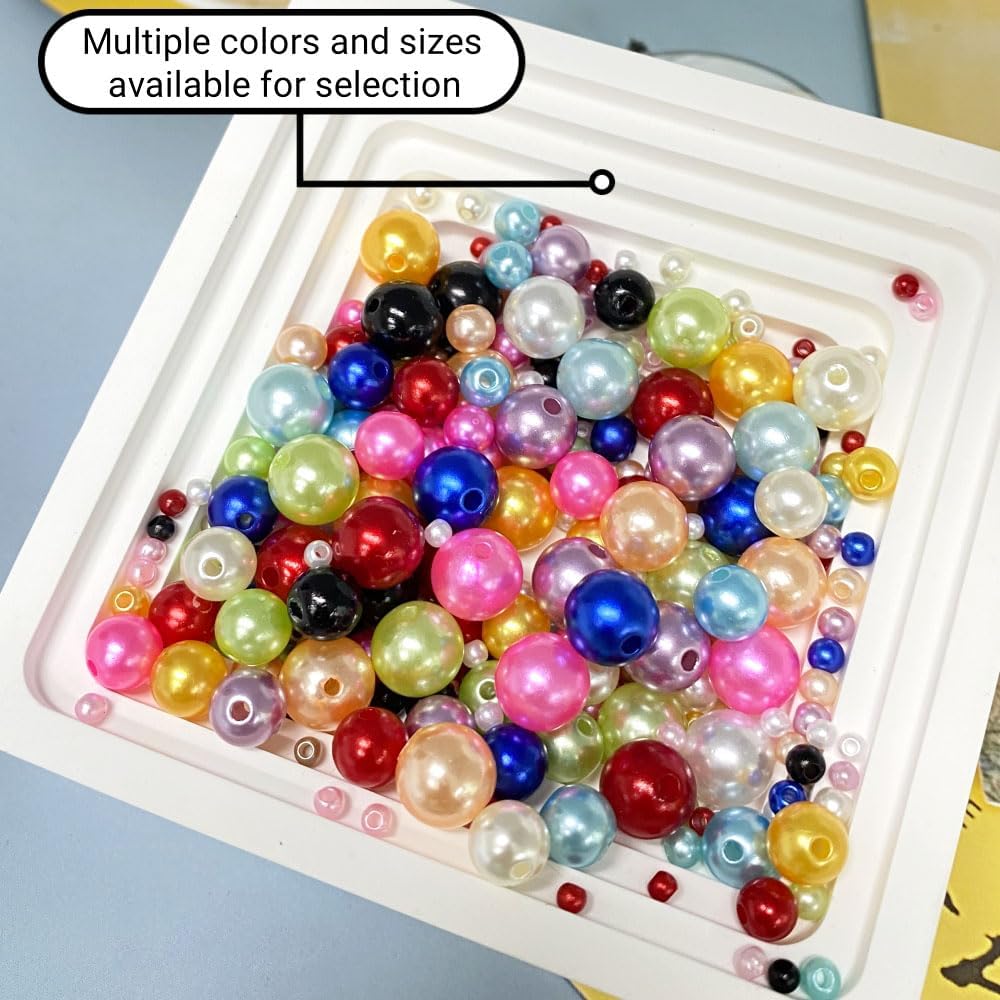 3000pcs 3mm Pearl Beads with Hole Round Loose Luste Craft Beads for Home Decoration Vase Fillers DIY Craft Making Jewelry Making Bracelet Necklace Earrings(Frosted Silver)