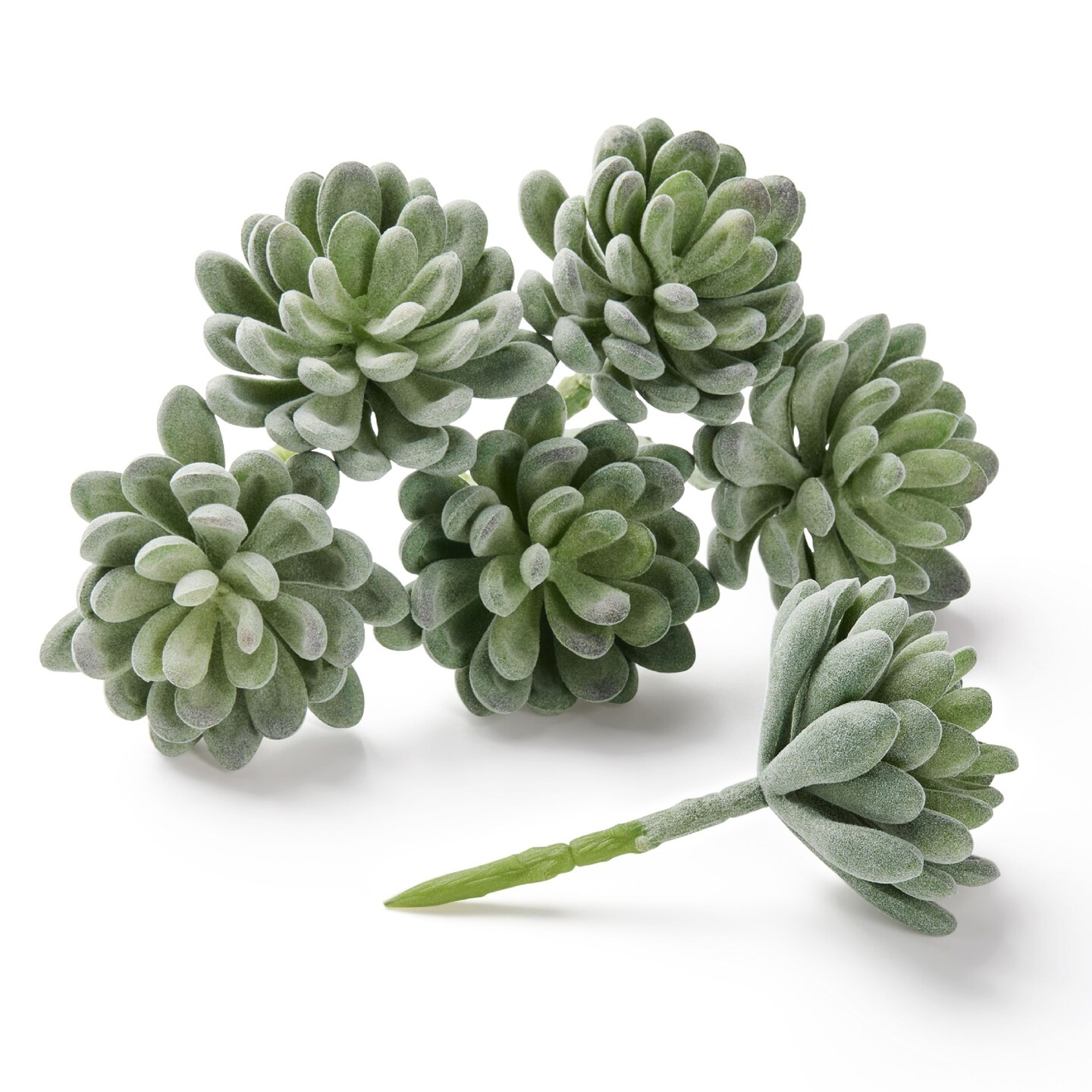 Juvale 6 Pack Artificial Succulents Picks, 5 inch Faux Unpotted Echeveria Fake Succulent Plants, Green
