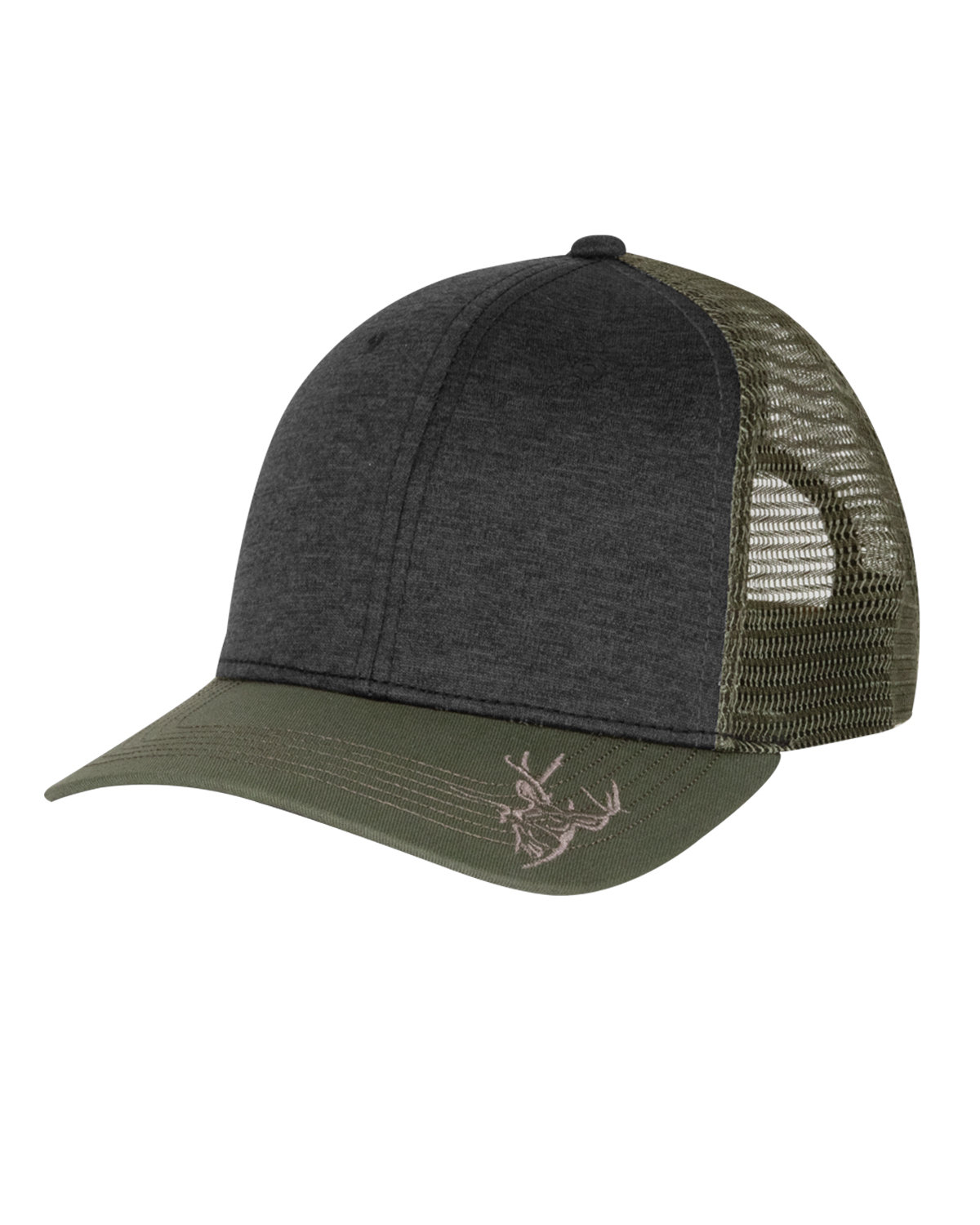 Dri Duck&#xAE; Structured Mid Profile Heather Trucker Hat