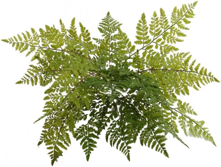 2PC 28" Leather Fern Bush With 7 Fronds Faux