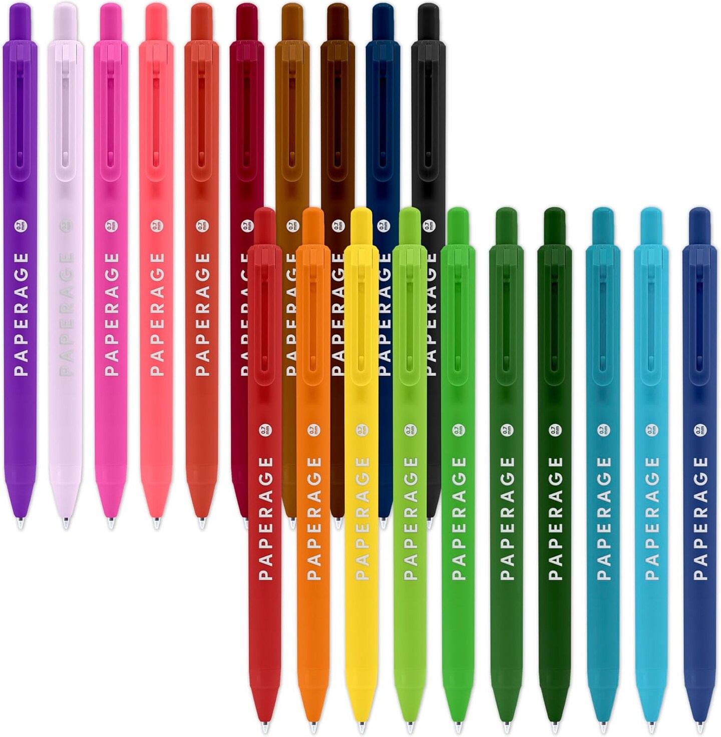 Gel Pens With Retractable Medium Point (0.7mm), 20 Pack Colored Gel Pens, Assorted Colors, Smooth Writing Pens For Journals, Notebooks, Note Pads, Drawing, Office &#x26; School Supplies