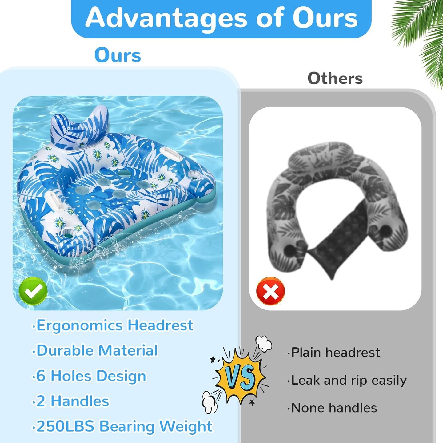 Pool Floats, 3 Pack Inflatable Pool Floats Adult &#x26; Kids, Pool Float with Cupholders &#x26; Duty Handles, Upgraded XL Pool Chairs, Premium Summer Pool Toys for Lakes, Rivers, Beach Vacation, Water Party