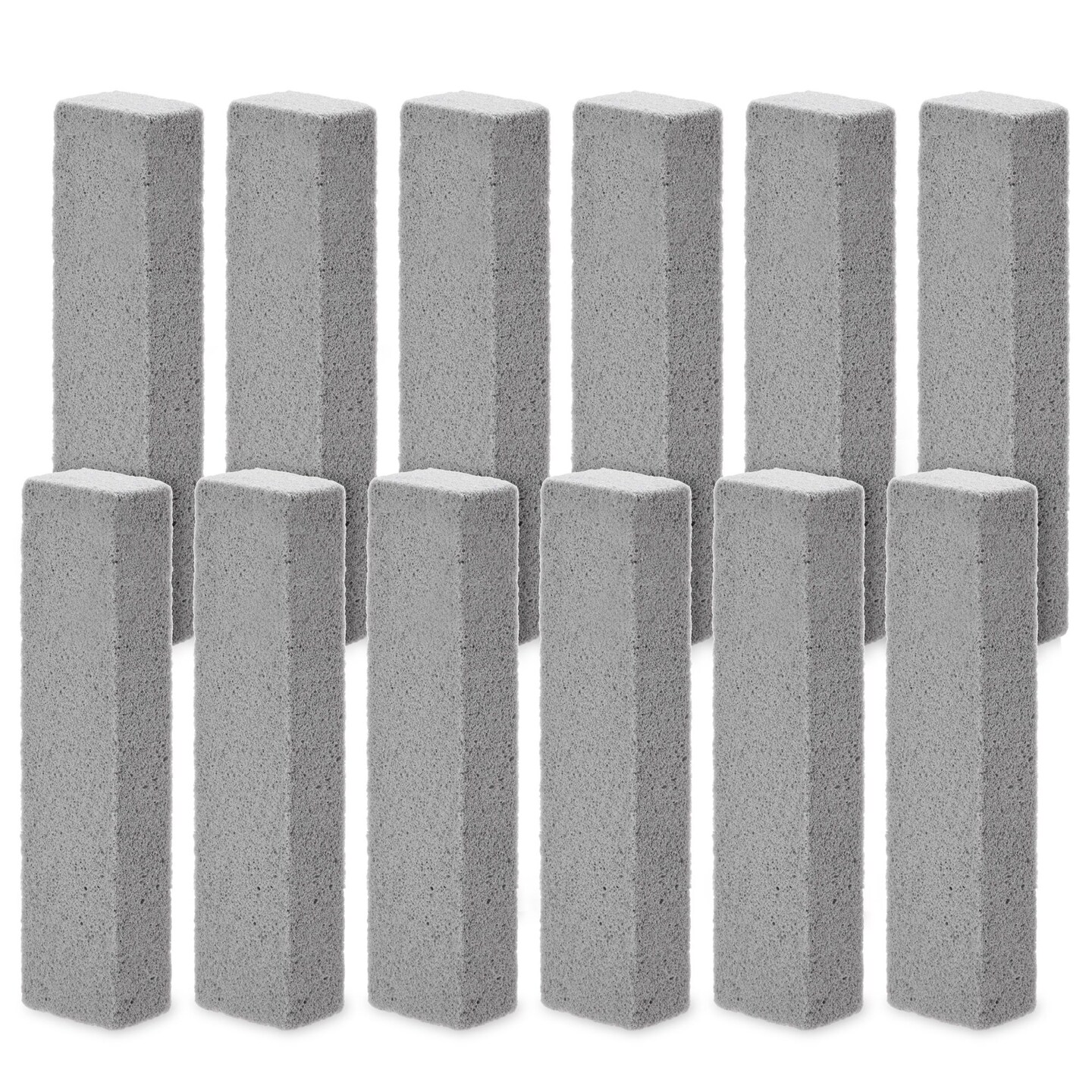 12-Pack Pumice Stones for Cleaning - Toilet Bowl Cleaner and Scouring Sticks for Pool and Kitchen (Gray)
