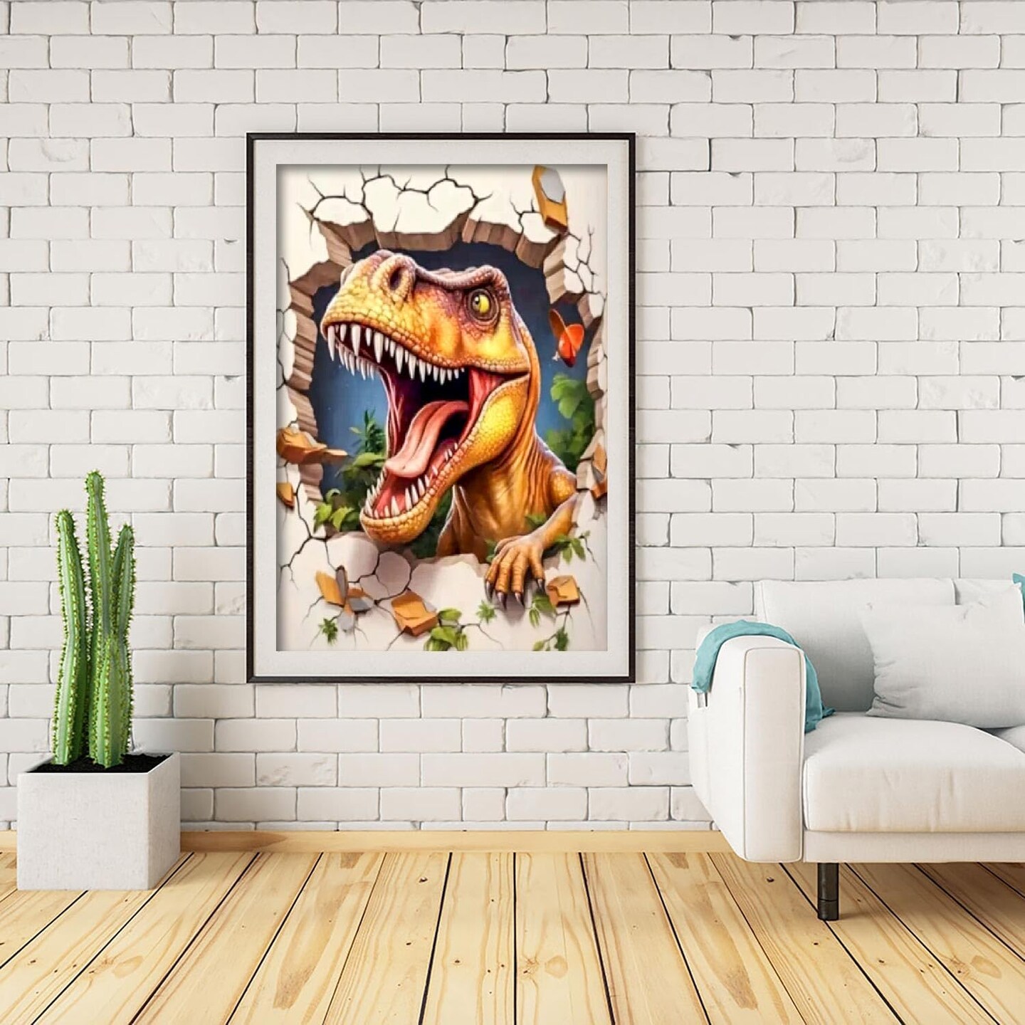 Dinosaur Diamond Art Painting Kits for Adults, Full Drill Diamond Dots Paintings for Beginners, Round 5D Paint with Diamonds Pictures Gem Art Painting Kits DIY Crafts Kits 12x16inch