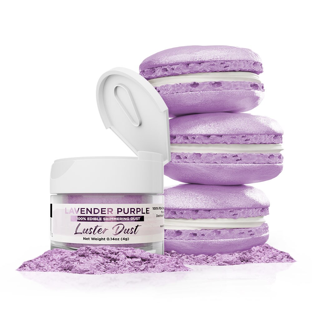 Bakell - Lavender Purple Luster Dust (4g, 1x Jar) Edible Vegan Dust & Paint for Baking, Desserts and Beverages