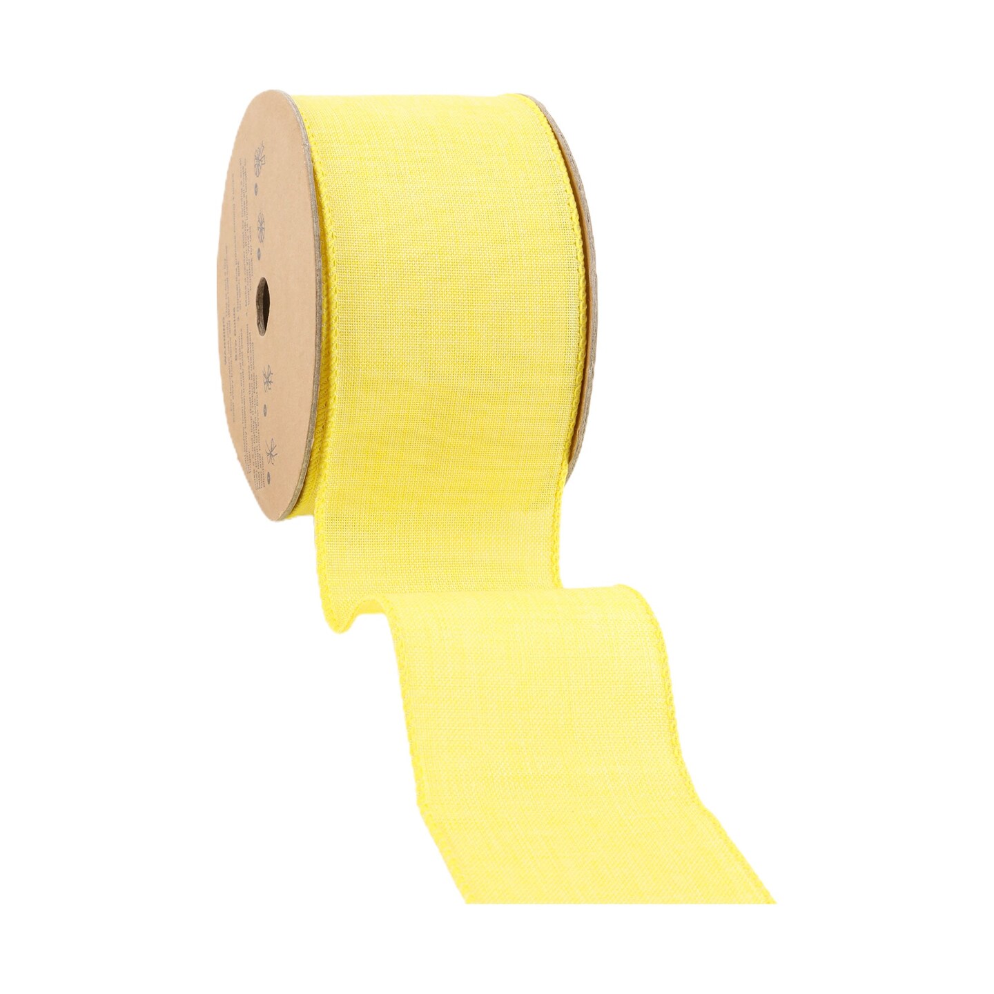LaRibbons 2 1/2" Wired Ribbon | Yellow Linen | 10 Yard Roll