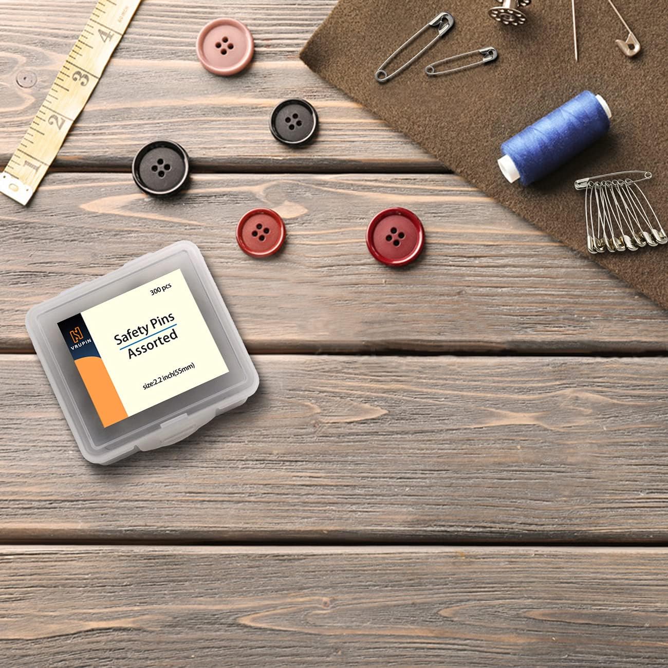 300PCS Safety Pins – 2.2in Nickel Silver Metal, Multipurpose & Extra Strong