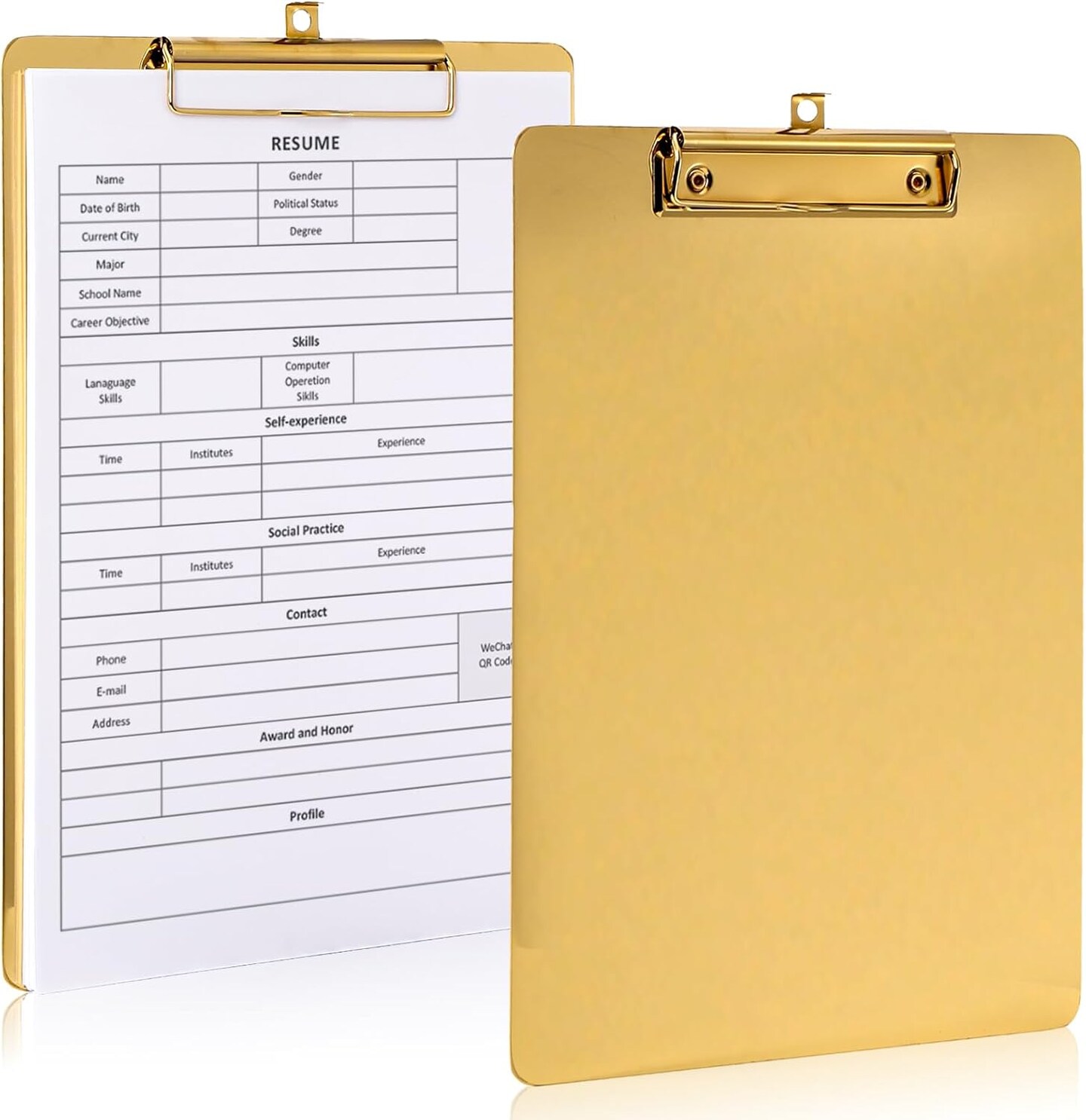 2 Pack Metal Clipboards, Stainless Steel Clip Board with Low Profile Clip, A4 Letter Size File Holder for Office, School, Hospital, Laboratory, Jobsite, Warehouses, Hotel, Restaurant