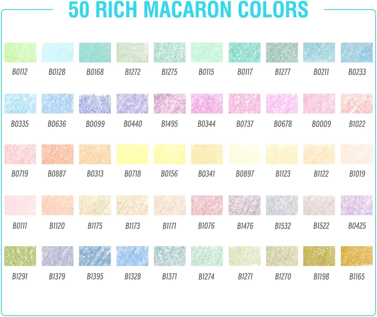 50 Macaron Pastel Colored Pencils Professional Soft Core for Adults Kids Beginners Sketching Shading