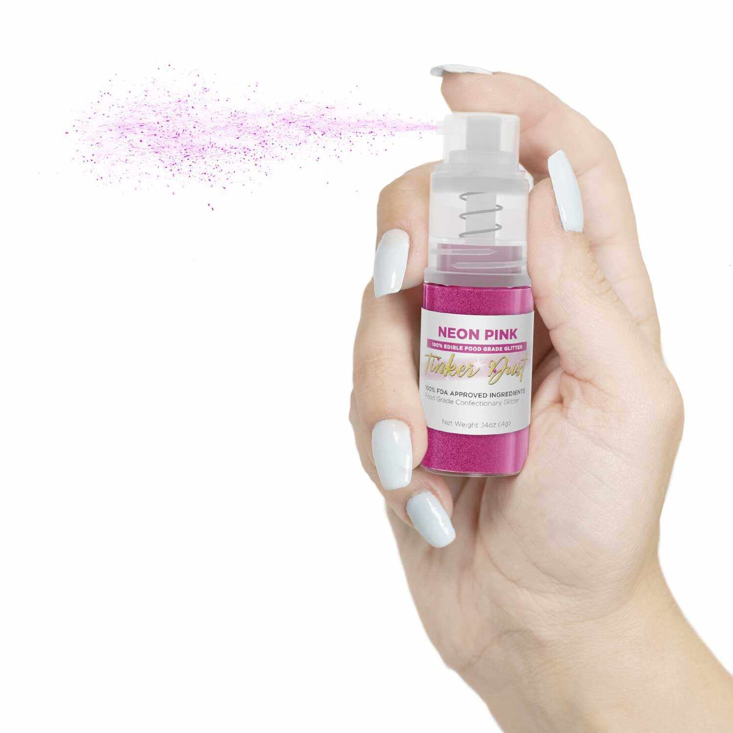 Neon Pink Edible Glitter Spray 4g Pump | Tinker Dust&#xAE;