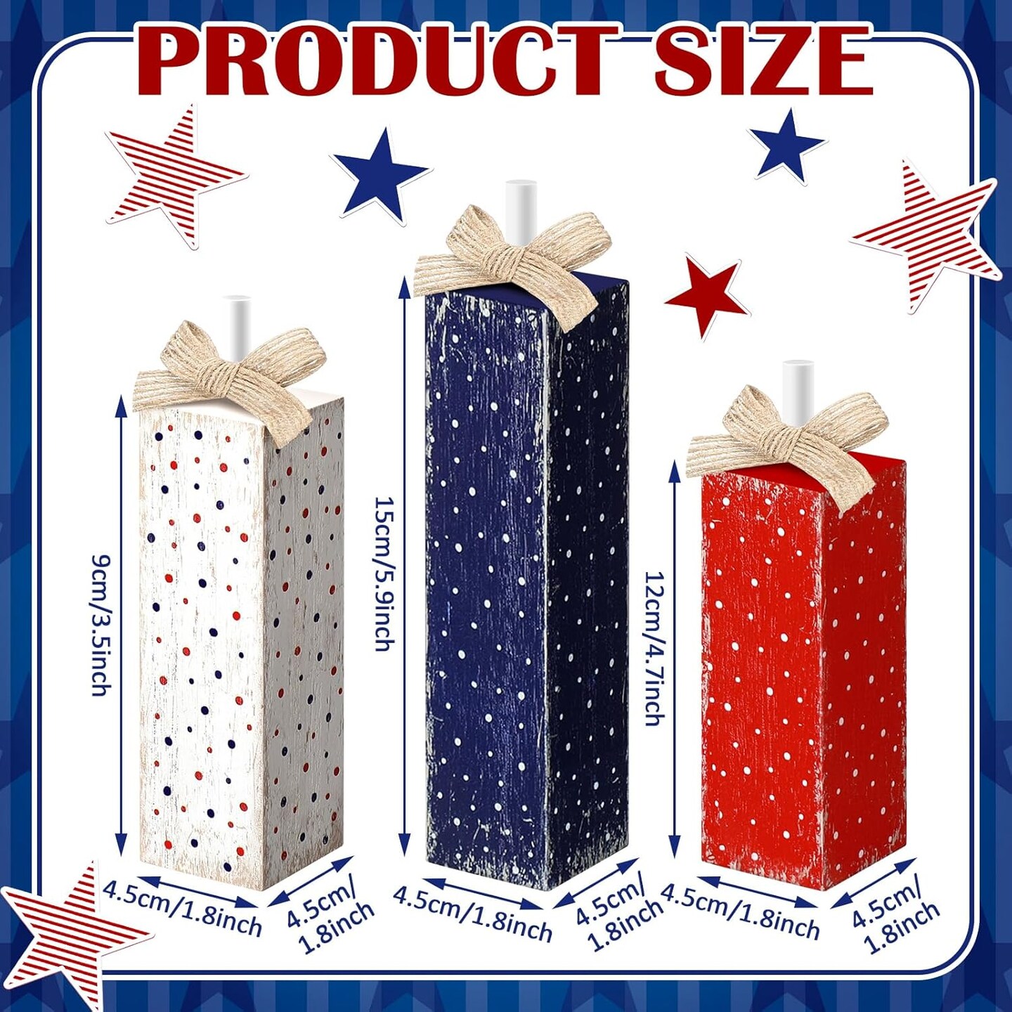 3 Pcs Patriotic Tiered Tray Decor 4th of July Decorations Tabletop Decorations