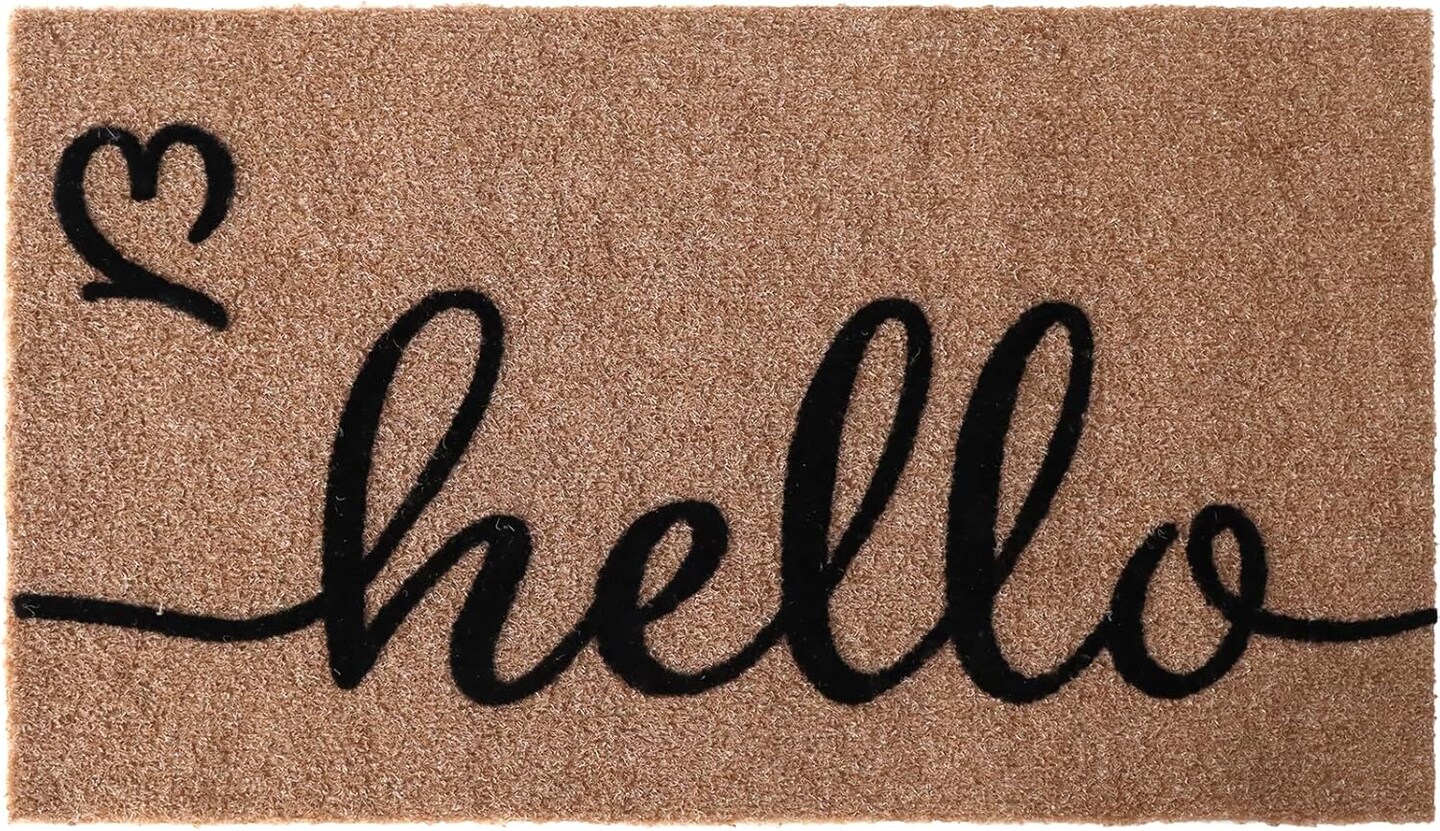 Design ‘Hello' Doormats Outdoor for Home Entrance, 30×17 Front Door Mat for Farmhouse Entryway