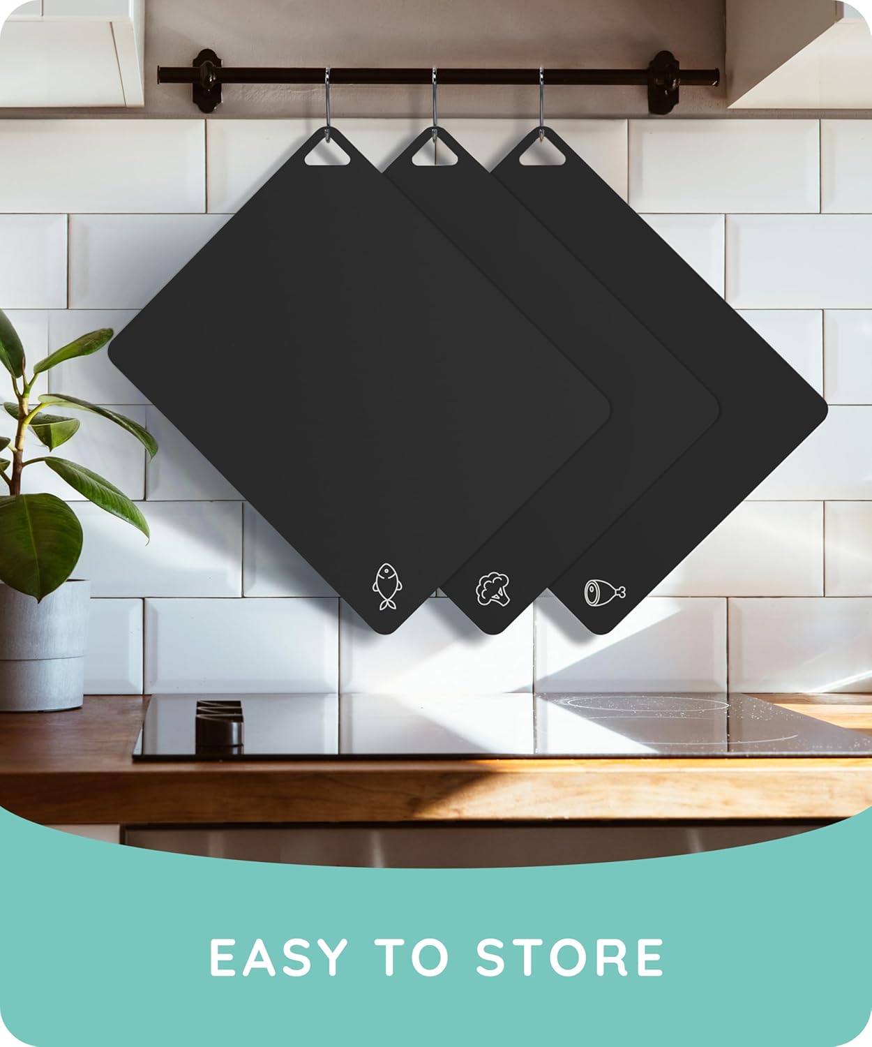 Cutting Board Alternative for Kitchen - Extra Thick Flexible Plastic Cutting Board Set of 3, Non-Slip, BPA-Free, Easy to Clean, Colored Cutting Mats for Cooking, Durable Chopping Sheets