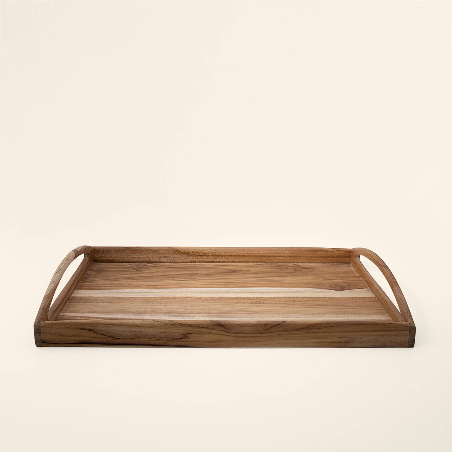 Serving Tray | Handmade Decor Teak Wood Rectangle Tray | 18" X 11" X 2.5"