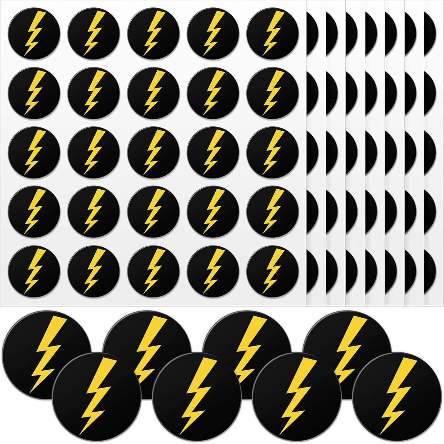 200 Pcs Helmet Stickers Baseball Softball Helmet Award Baseball Stickers 1.1 Inch Lightning Bolt Vinyl Decals Self Adhesive for Softball Lacrosse Wall(Black Print Gold)