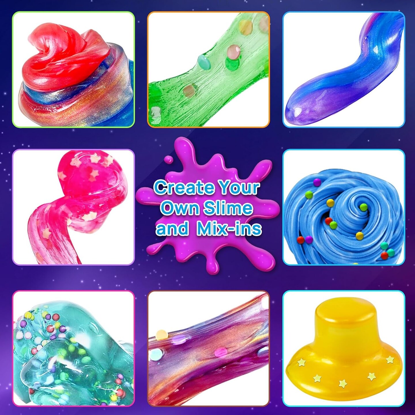 GTPHOM Slime Enfant 108 Pièces, Kit Slime Deja Fait Bricolage Enfant Avec 48 Paillettes En Poudre 12 Slime Transparent 4 S Amz B0