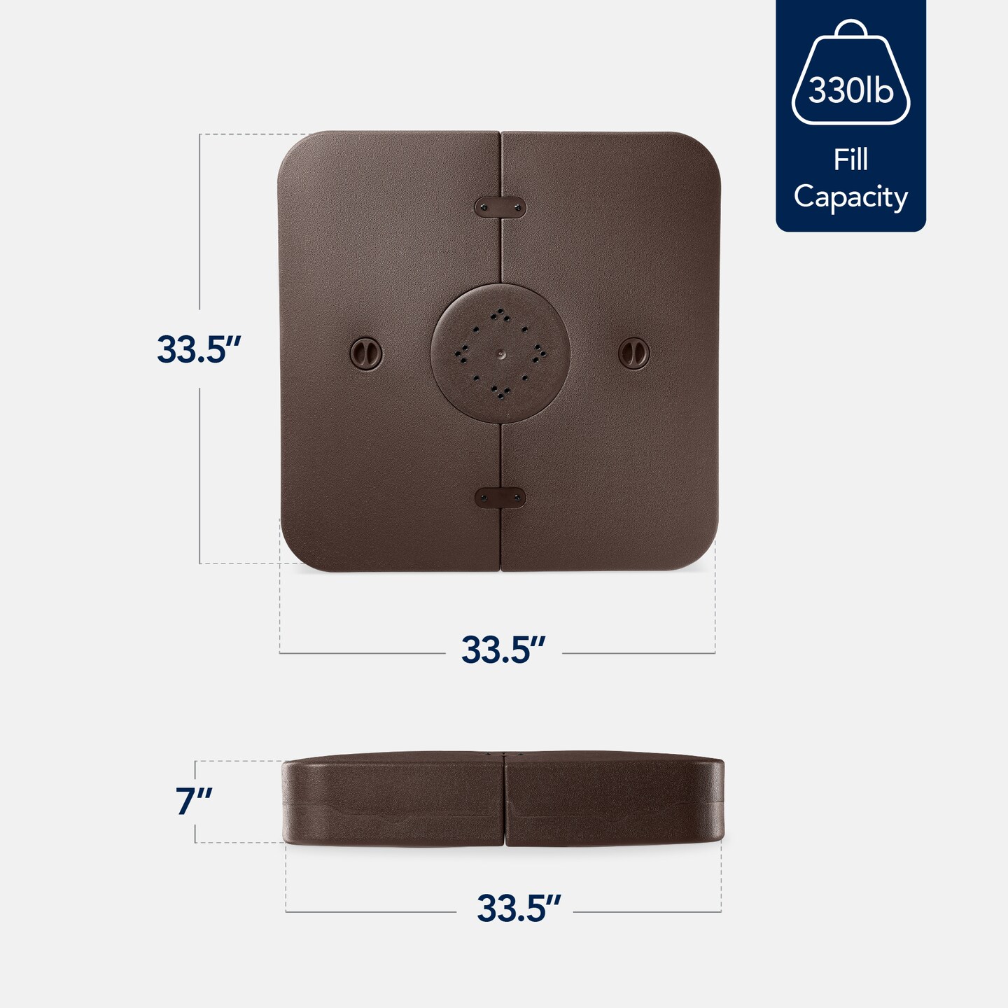 Best Choice Products 330lb Capacity Fillable Heavy-Duty Outdoor Cantilever Umbrella Base w/ Easy-Fill Spouts