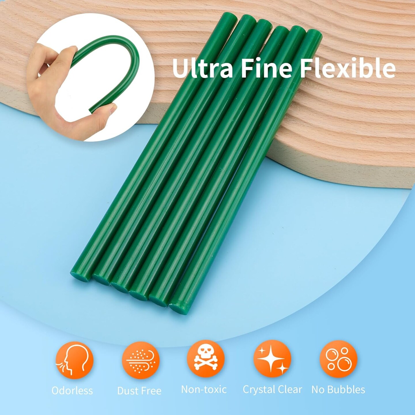 Green hot Glue Sticks Full Size 0.43&#x201D; Dia x 8&#x201D; Long, 52 pcs Hot melt Adhesive Glue Sticks, All-Purpose Colored Glue Gun Sticks for Christmas Decoration DIY Crafts Arts School Repair Bonding Welcome to Seller Assistant Please log in to your account