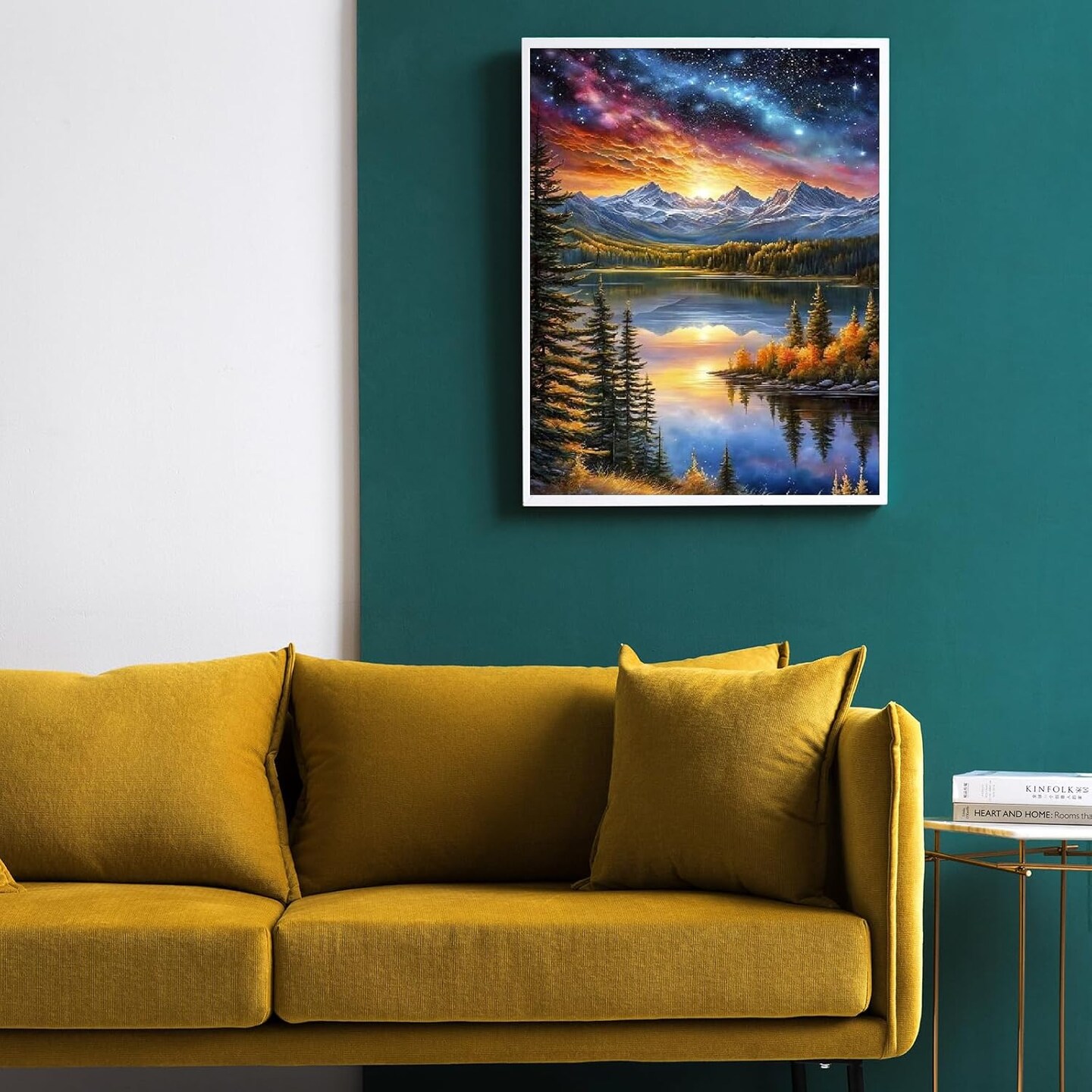 Landscape Diamond Art Kits for Adults,Mountain Lake Sky Scenery Diamond Painting Kits Full Drill Crystal Rhinestone Gem Art Craft Kits DIY Crafts Kits