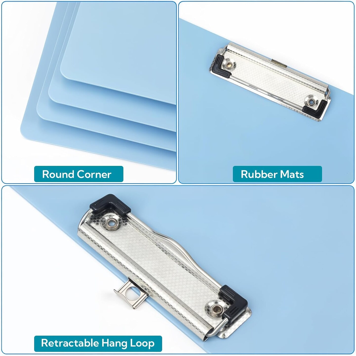 16 Pack Plastic Clipboards Multiple Colors Clip Boards with Low Profile Metal Clip, Hanging Clipboard, Standard A4 Letter Size for Students, Teachers, Doctors, Nurses, Office Clerks
