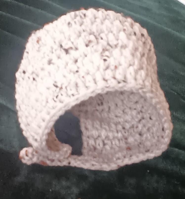 Handmade crochet aran flecked baby bonnet MakerPlace by Michaels