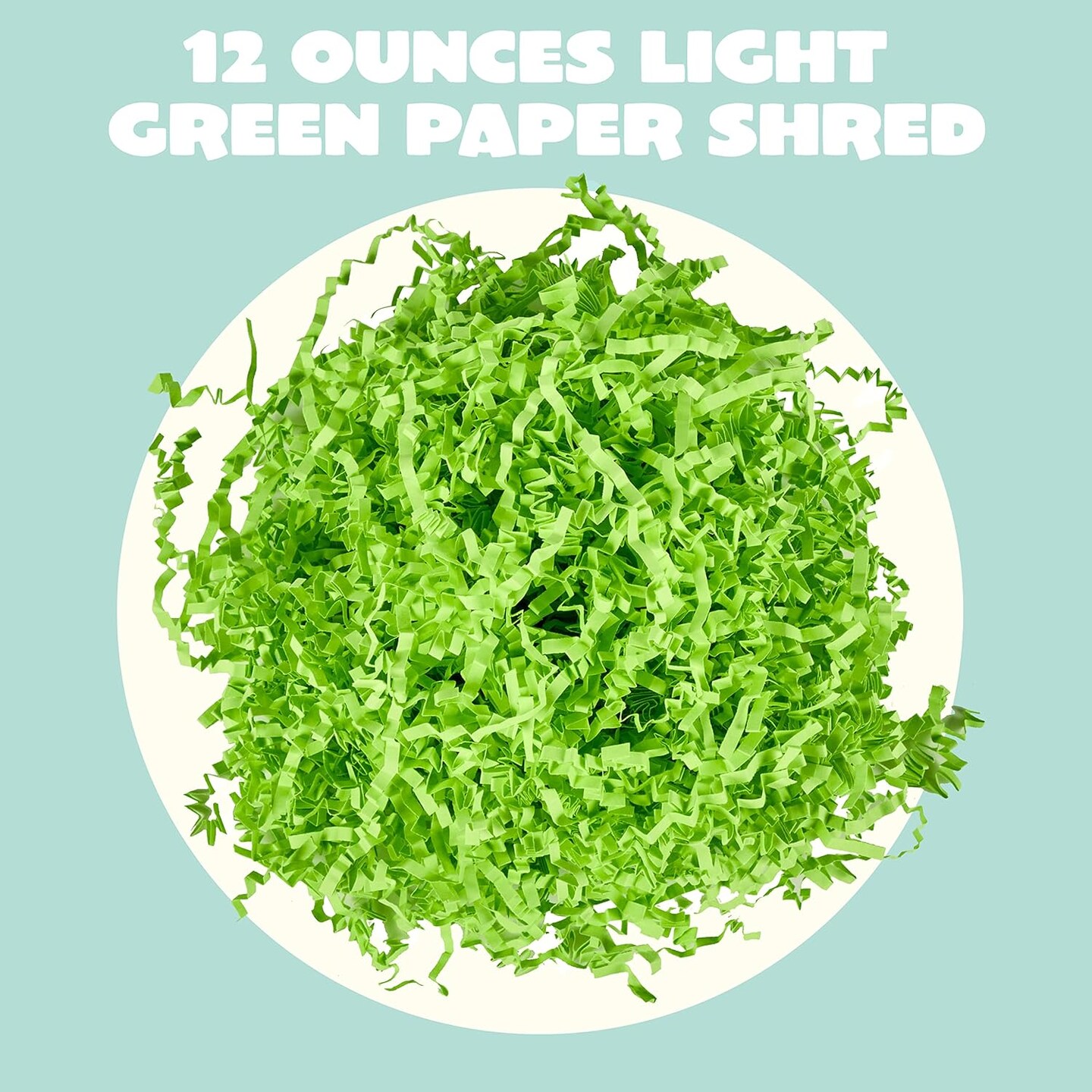12 oz Easter Grass Paper Shred (Light Green) for Basket Filling