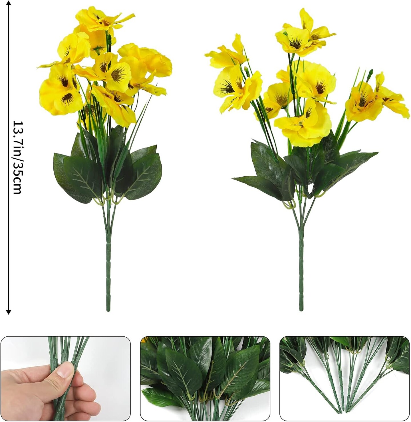 6 Bundles Faux Silk Flowers