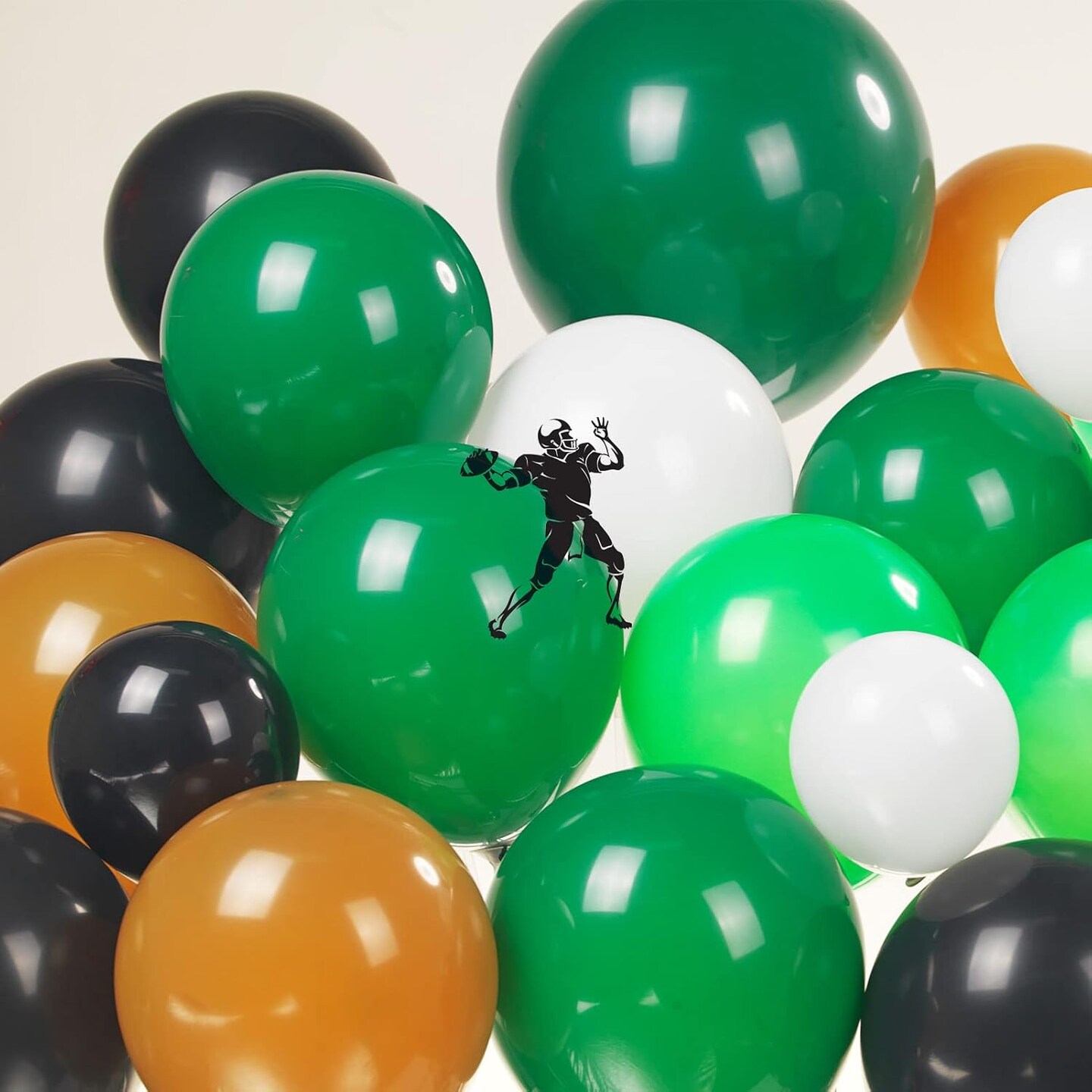 Football Balloon garland arch kit Dark green Brown black balloon large mylar starburst for sport theme super bowl touch down birthday decorations