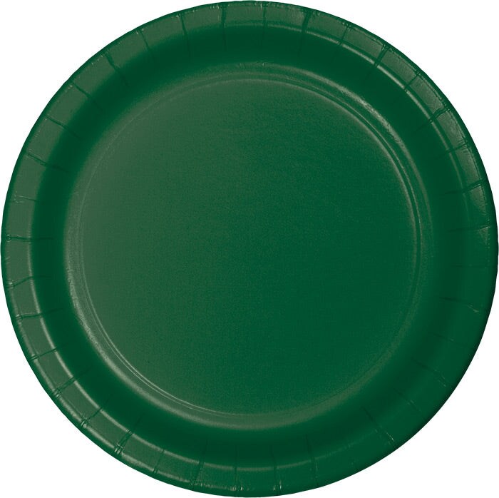 240/Case Bulk Hunter Green Sturdy Style 8.75 inch Dinner Plates