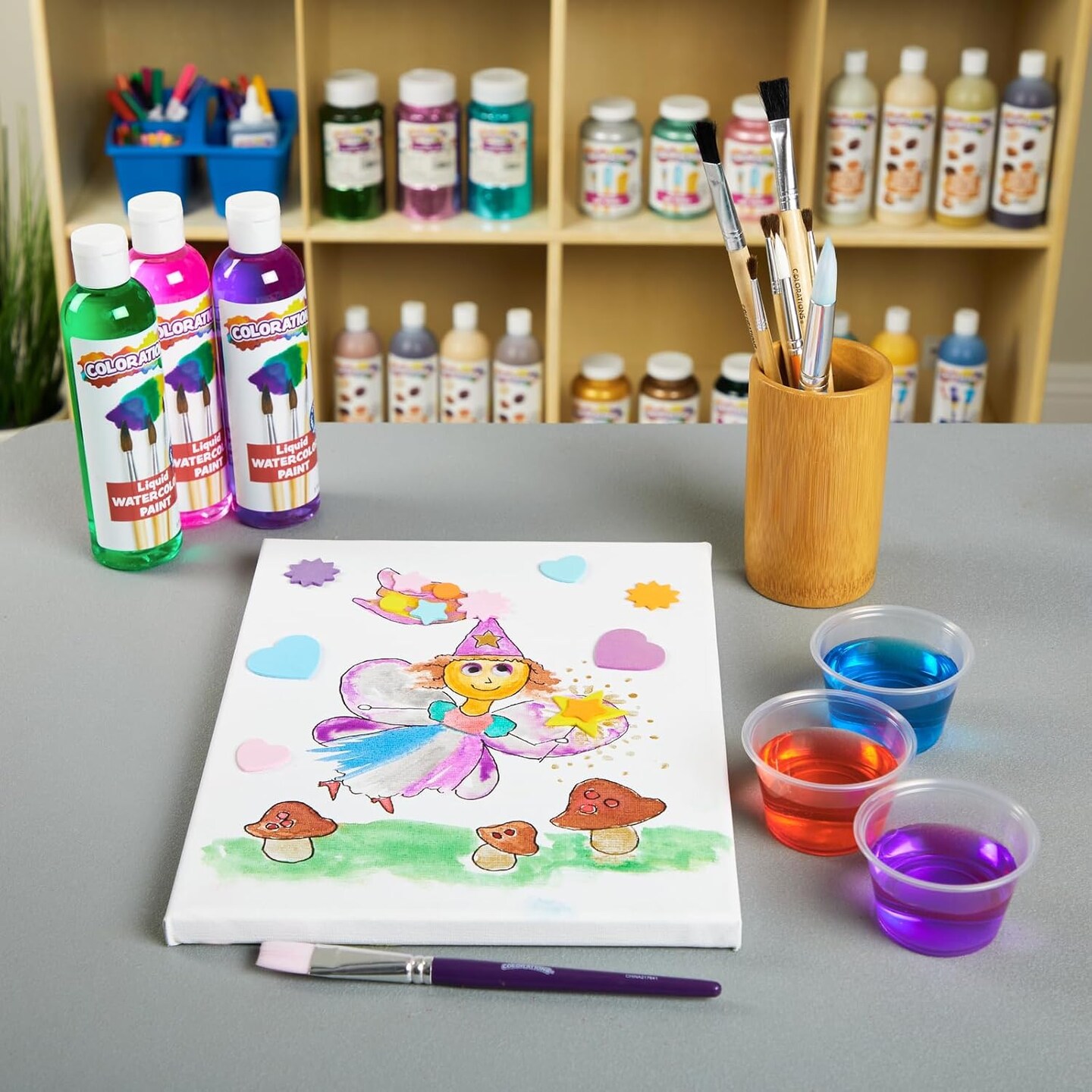 Classic Colors Liquid Watercolor Paint, Art Supplies, Set of 13 - 8oz Bottles in Vibrant Colors, Classroom Projects, Non-Toxic, Easy Wash, School, Craft Supply