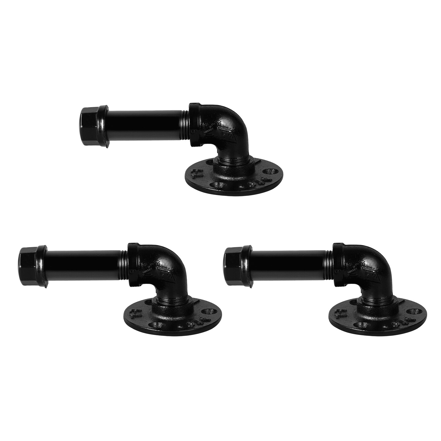 3 Pack Industrial Pipe Wall Mounted Hooks &#x2013; Heavy Duty Towel Rack, Coat &#x26; Clothes Hanger &#x2013; Rustic Home/Office Decor with Easy DIY Installation