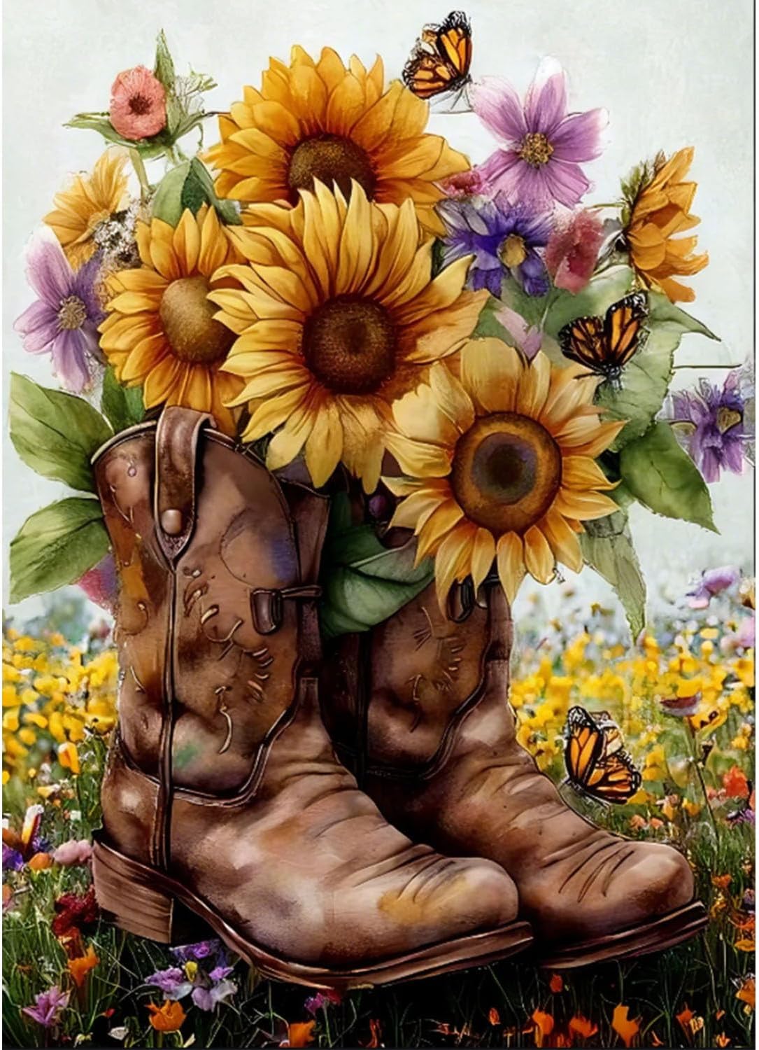 Diamond Painting Kits for Adults- 5D Sunflower Flowers Diamond Art Kits for Adult