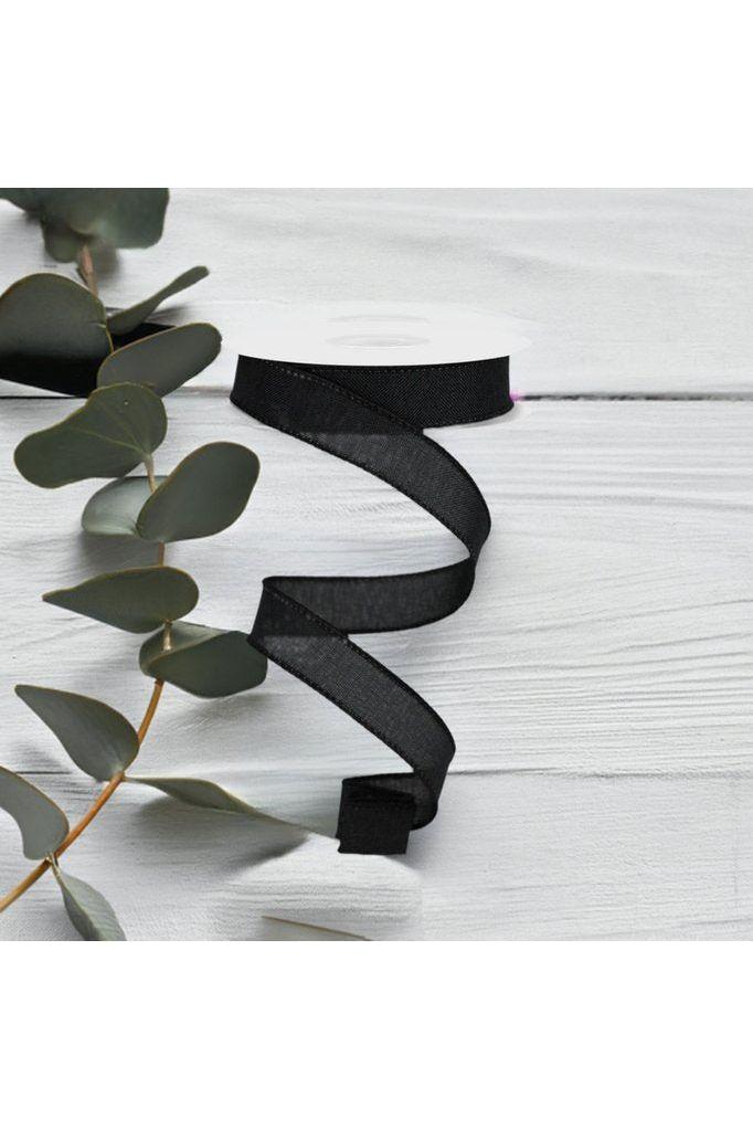 7/8&#x22; Royal Canvas Ribbon: Black (10 Yards)