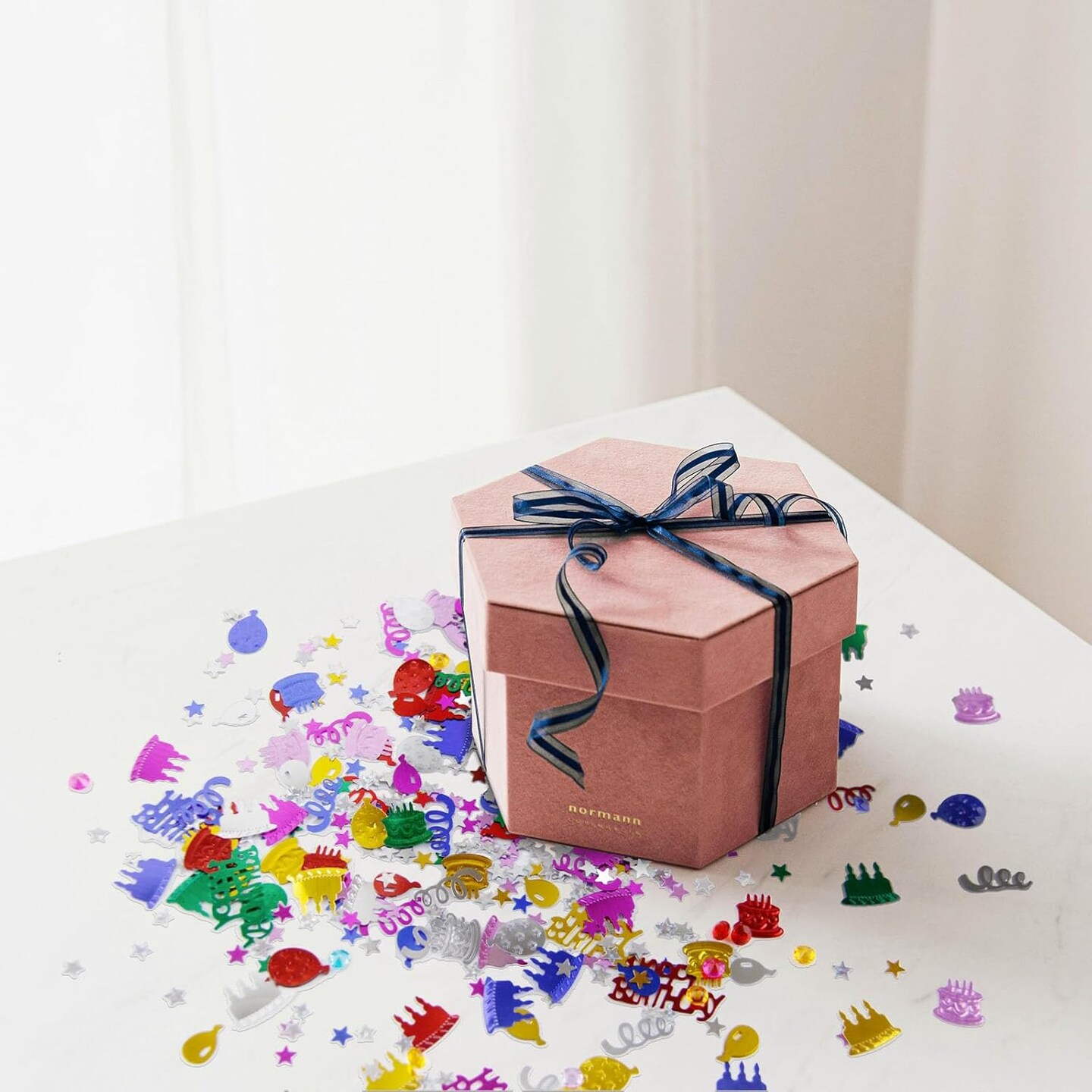 2 Packages Happy Birthday Confetti, Multi-color Birthday Confetti Metallic Foil Balloon Confetti, Birthday Table Decorations for Birthday Party, Baby Shower,DIY Arts and Crafting