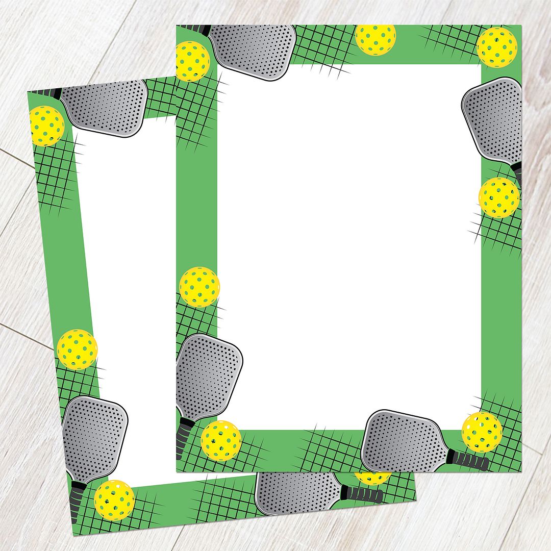 Great Papers! Pickleball Party Letterhead, for Invitations, Announcements and Personal Messages, Printer Friendly 8.5&#x201D;x11&#x201D;, 50 Pack
