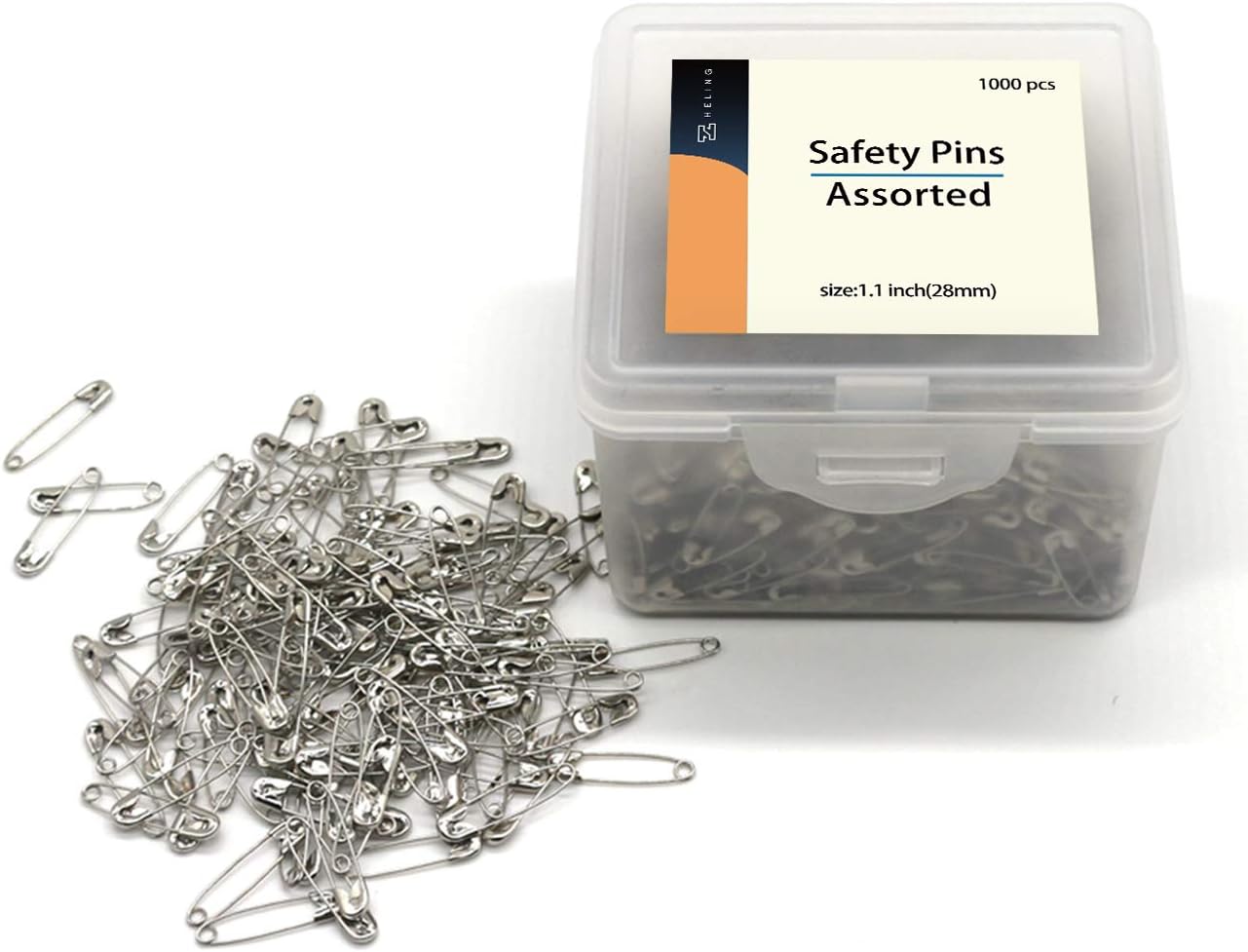 1000 Pieces - 1.1 Inch Clips Tool Kit - Assorted Decorative Pins