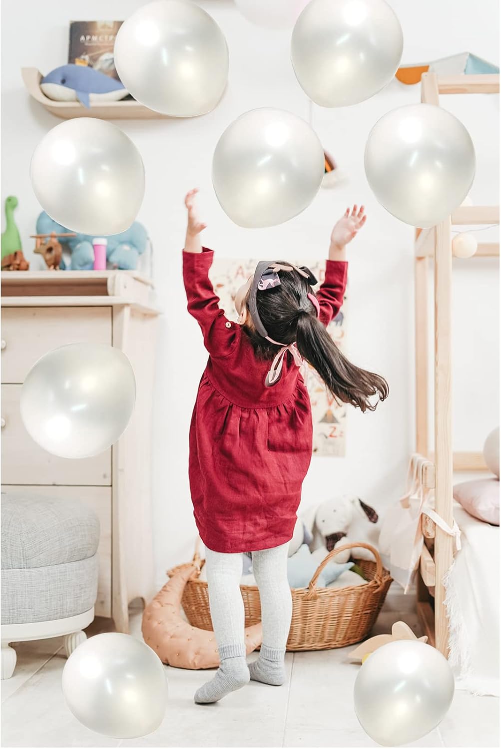 Pearl White Latex Balloons 50pcs 12in Matte Party & Wedding Decor