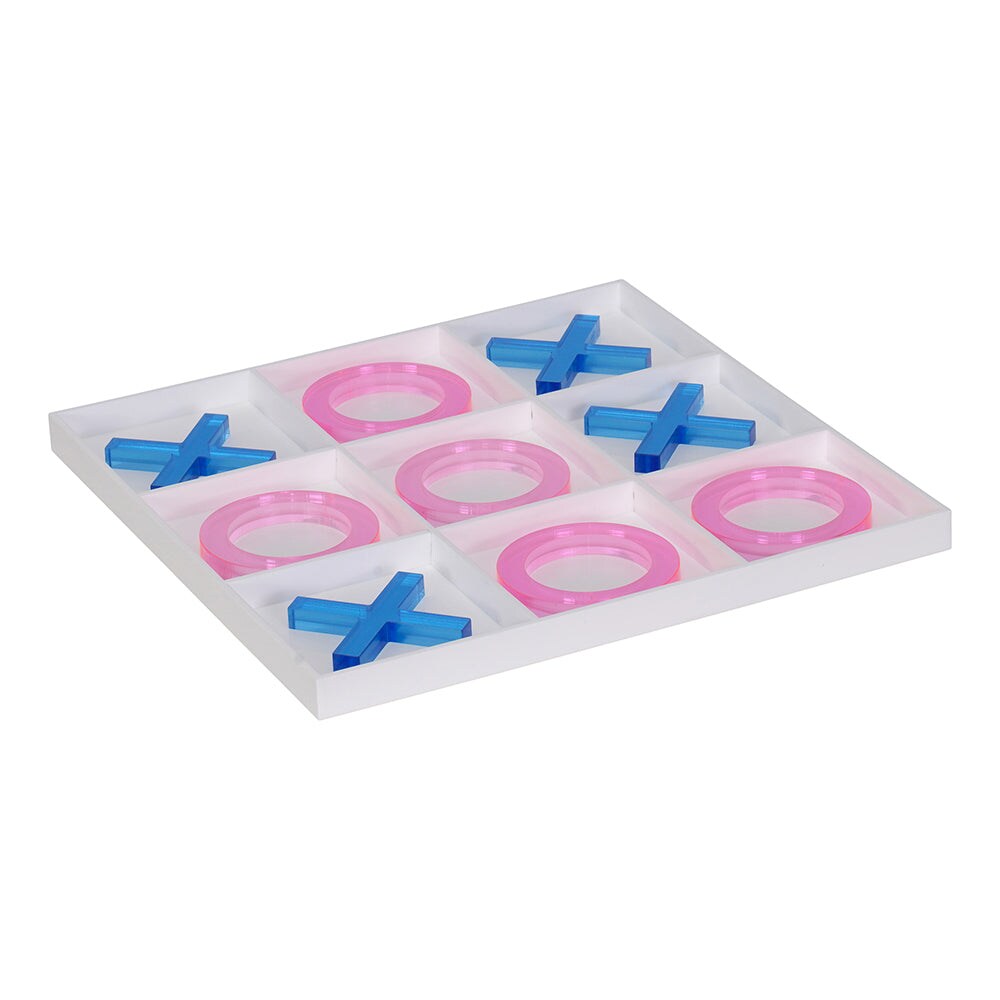 Lucite Pink &#x26; Blue Tic Tac Toe Game