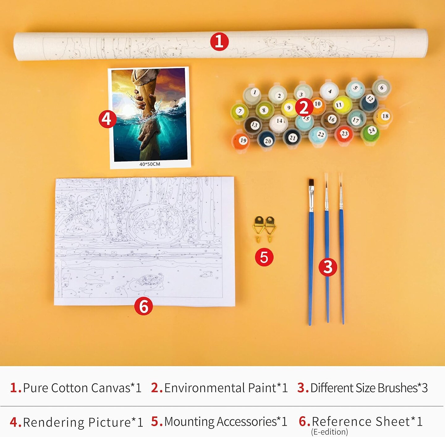 Paint by Numbers Christian Jesus Painting Kits by Number for Adults Kids on Canvas Wall Decor with Paintbrushes Acrylic Pigment for Home Living Room Decor 16 inx20 in