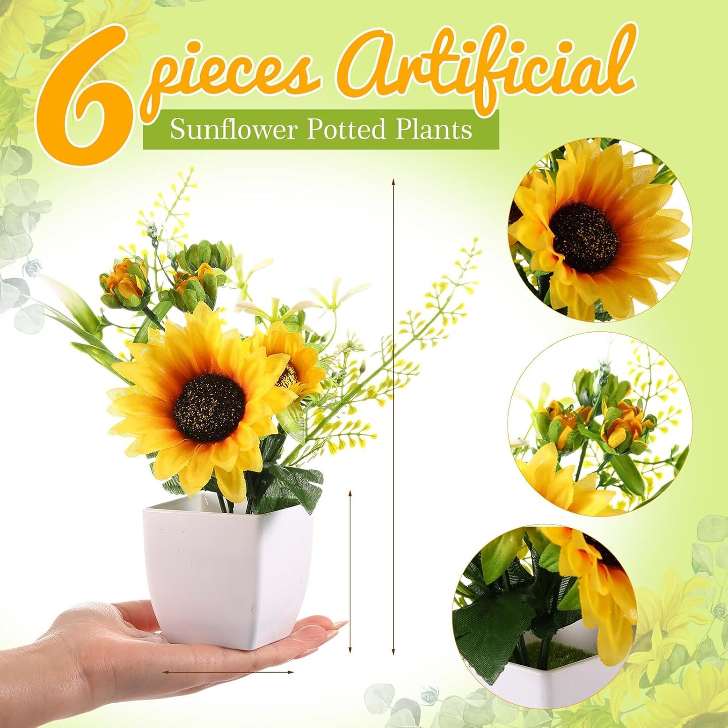 6 Pcs Small Fake Plants Artificial Potted Plants Table Centerpieces