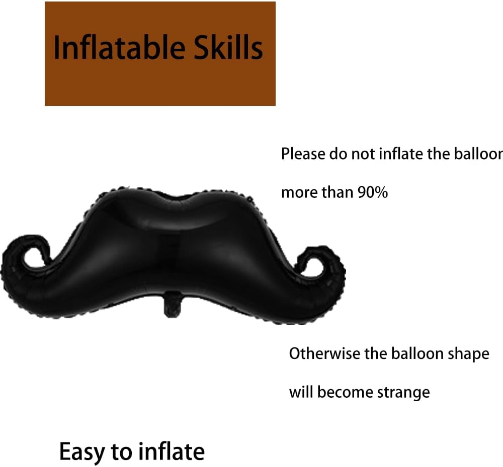Beard Balloons Father&#x27;s Day Balloons Big Black Beard Foil Balloons for Father&#x27;s Day Party Decorations Father&#x27;s DayThemed Party Father&#x27;s Day Birthday Party Father&#x27;s Day Decor Supplies 3pcs