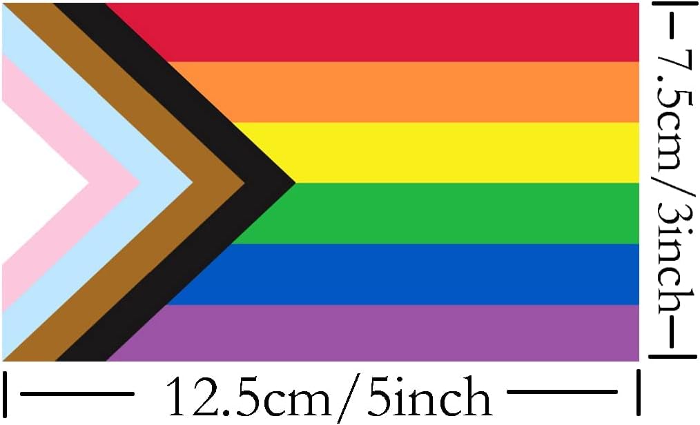 9 Pcs Set Pride Rainbow Flag Decal - Rainbow Transgender Lesbian LGBT Flags Reflective Vinyl Car Stickers - for Rainbow Mardi Gras Party Decorations Sticker Supplies(2.5 x 4.5 Inch)