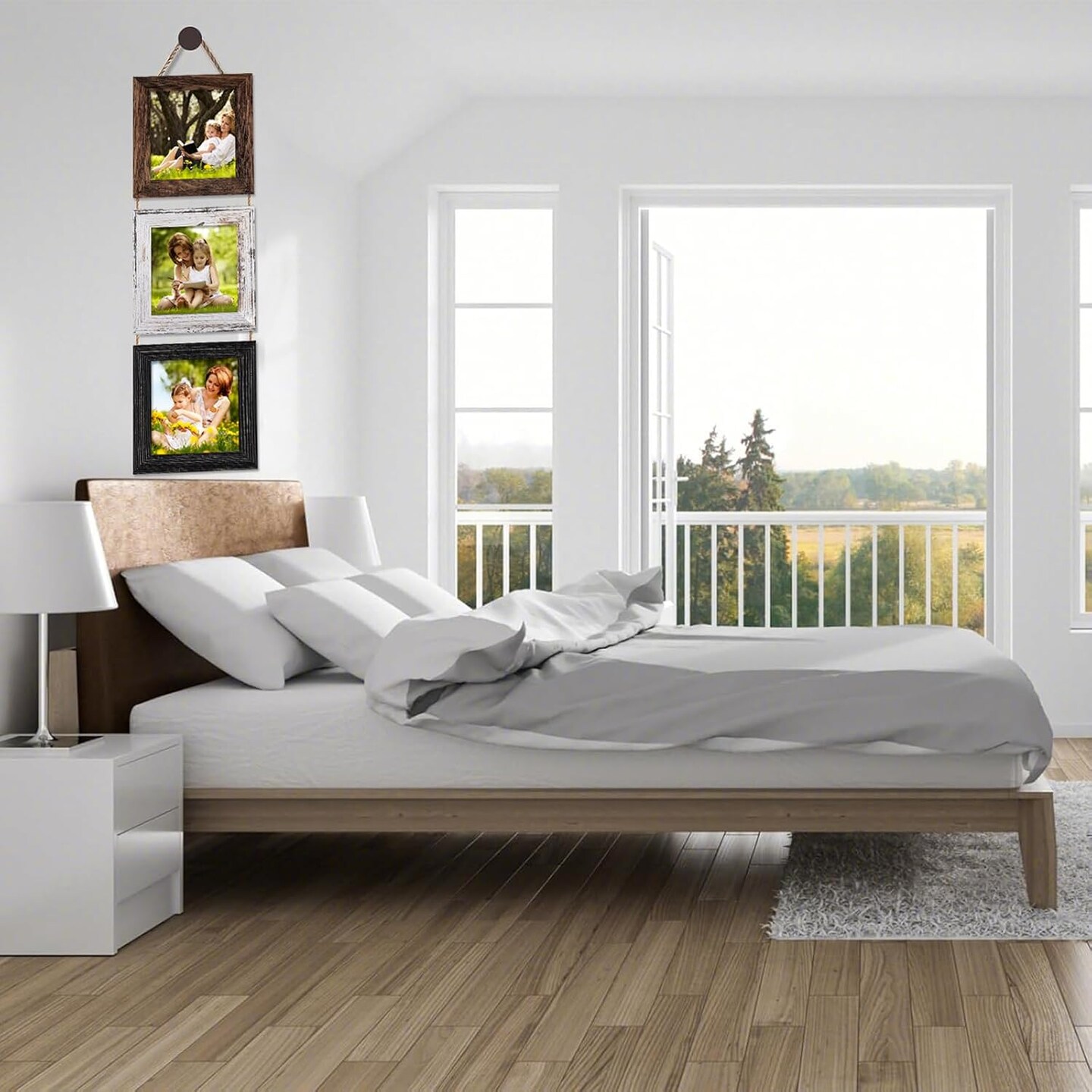 4x4 Wall Hanging Picture Frames Collage with 3 Opening Multi Color Frames