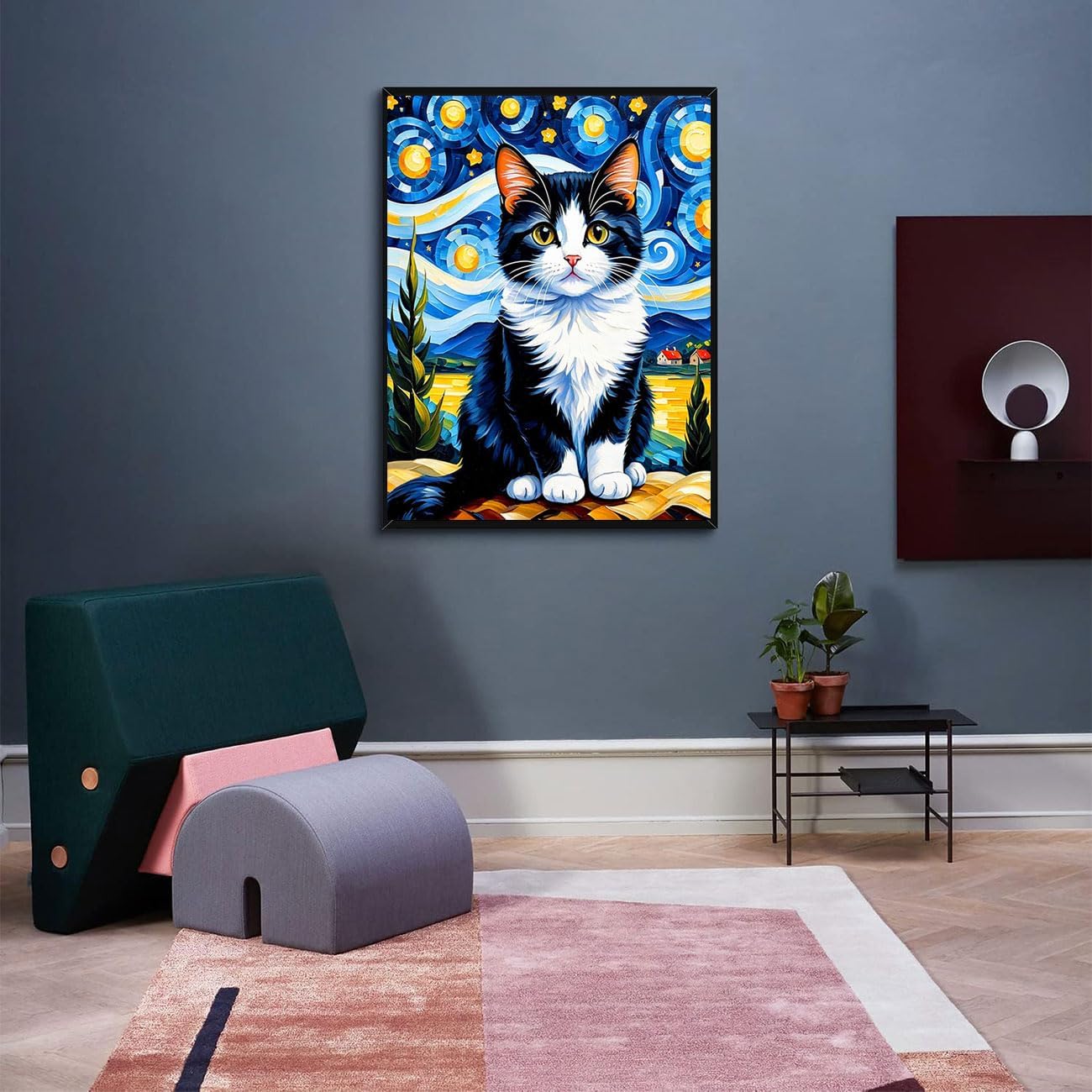 Diamond Art Kits for Adults, Cat 5D Diamond Painting Kits for Beginner DIY Gem Art Full Drill Diamond Dots Crystal Craft Kits